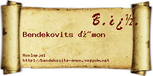 Bendekovits Ámon névjegykártya
